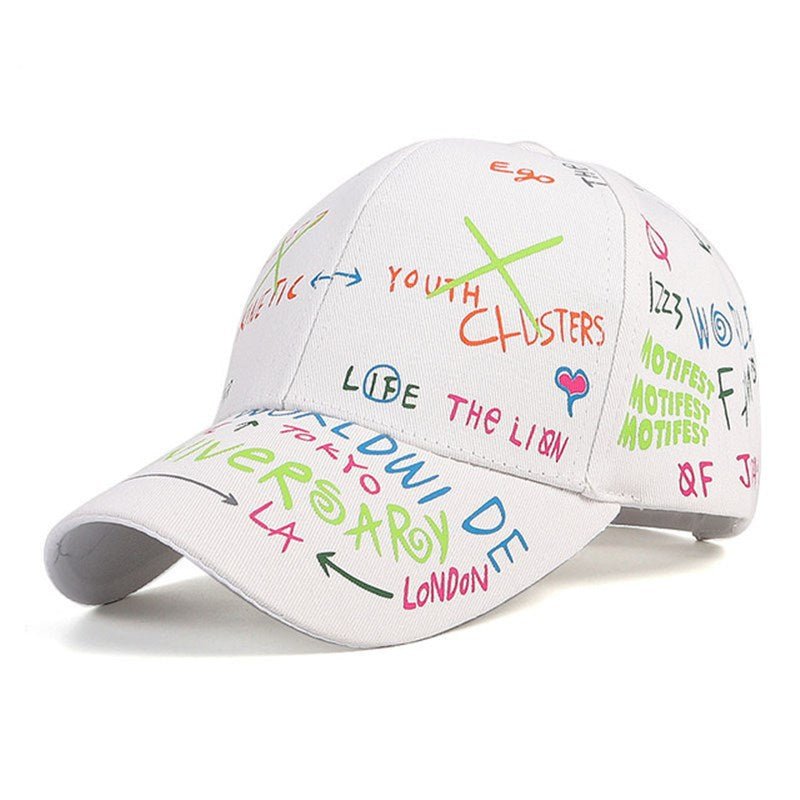 New WHAT Graffiti Baseball Cap Hip Hop Tide Hat Summer Travel Shade Caps Men Women Outdoor Sports Casual Hats Snapback Hats Gorr - RALO COLLECTION STUDIO