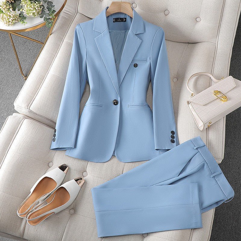 New Womens Long-sleeve Professional Suit With Trousers Formal Ensemble - RALO COLLECTION STUDIO