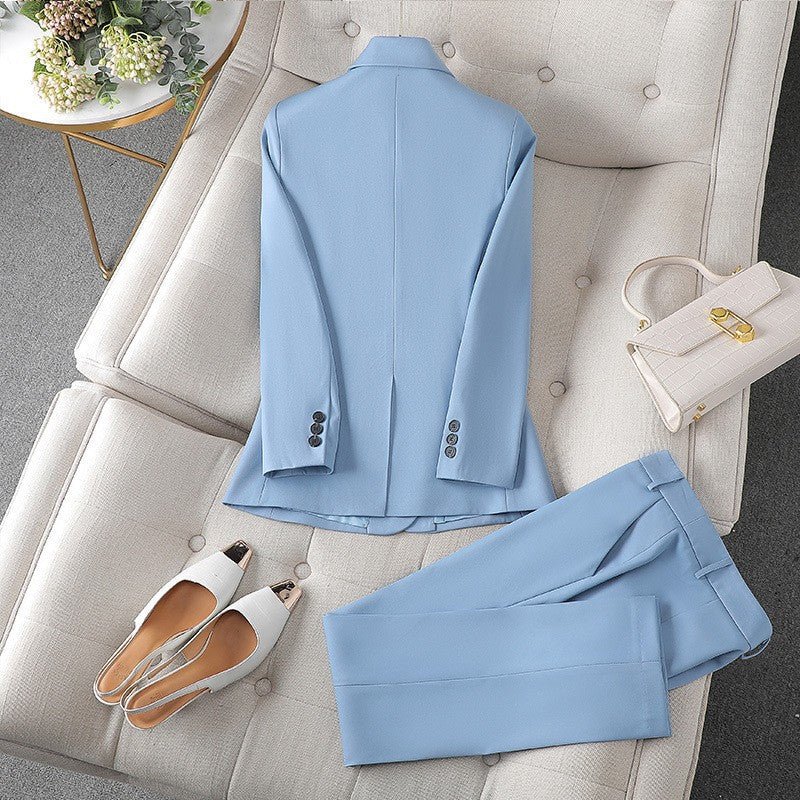 New Womens Long-sleeve Professional Suit With Trousers Formal Ensemble - RALO COLLECTION STUDIO
