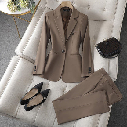 New Womens Long-sleeve Professional Suit With Trousers Formal Ensemble - RALO COLLECTION STUDIO