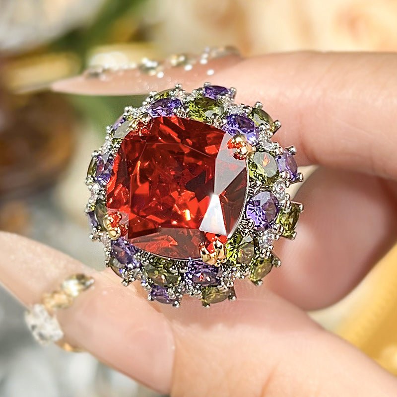 RALO Collection | Pastel Crystal Open Band Ring For Women – Elegant Color Stone Fashion Jewelry - RALO COLLECTION STUDIO