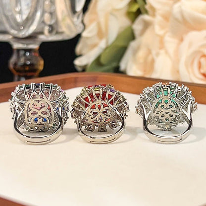 RALO Collection | Pastel Crystal Open Band Ring For Women – Elegant Color Stone Fashion Jewelry - RALO COLLECTION STUDIO