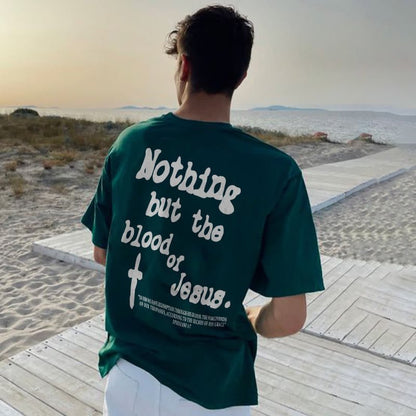 Nothing But Blood Of Jesus Print T-shirt - RALO COLLECTION STUDIO