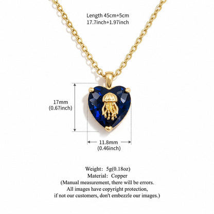 Ocean-style 12-zodiac Birthstone Necklace Light Luxury And Versatile - RALO COLLECTION STUDIO