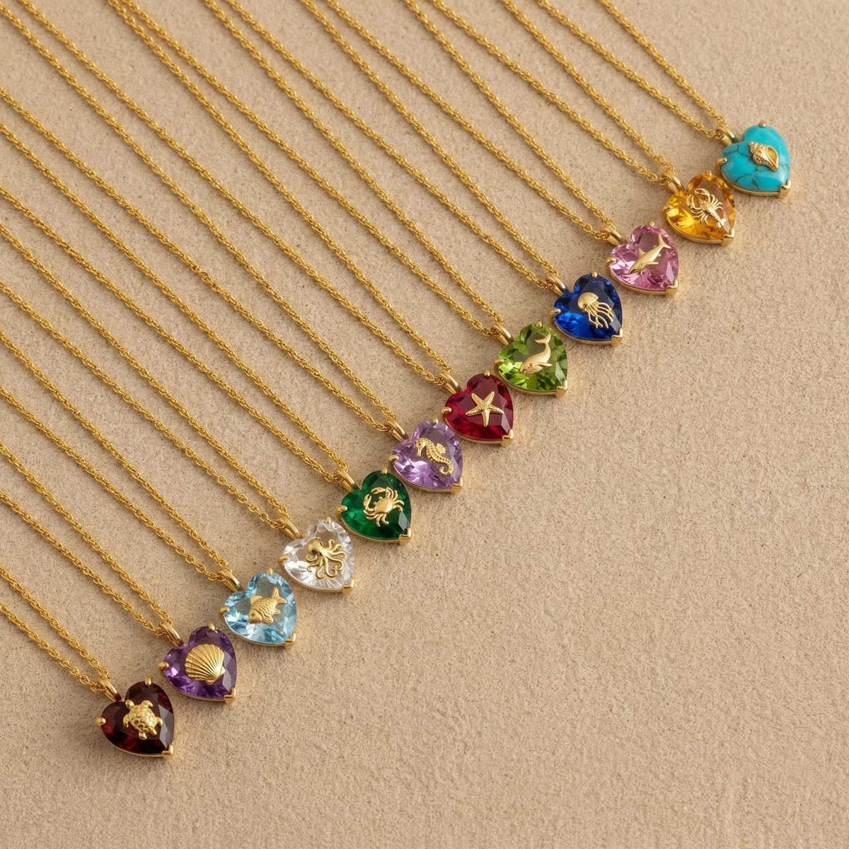 Ocean-style 12-zodiac Birthstone Necklace Light Luxury And Versatile - RALO COLLECTION STUDIO