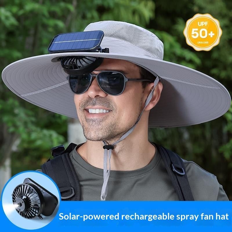 Outdoor Hiking UV-Protective Spray Solar-Powered Fan Fishing Hat - RALO COLLECTION STUDIO