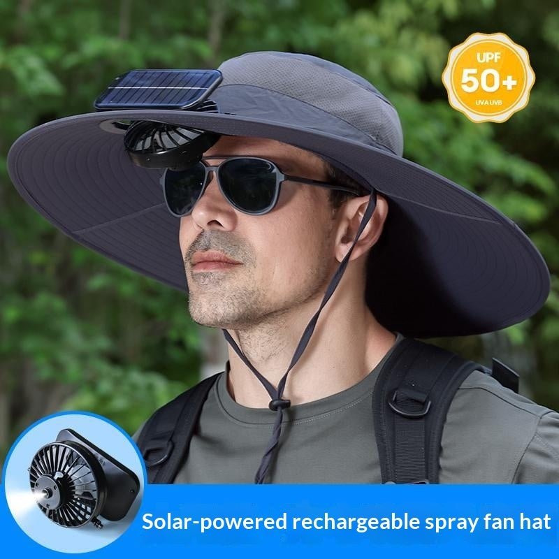 Outdoor Hiking UV-Protective Spray Solar-Powered Fan Fishing Hat - RALO COLLECTION STUDIO