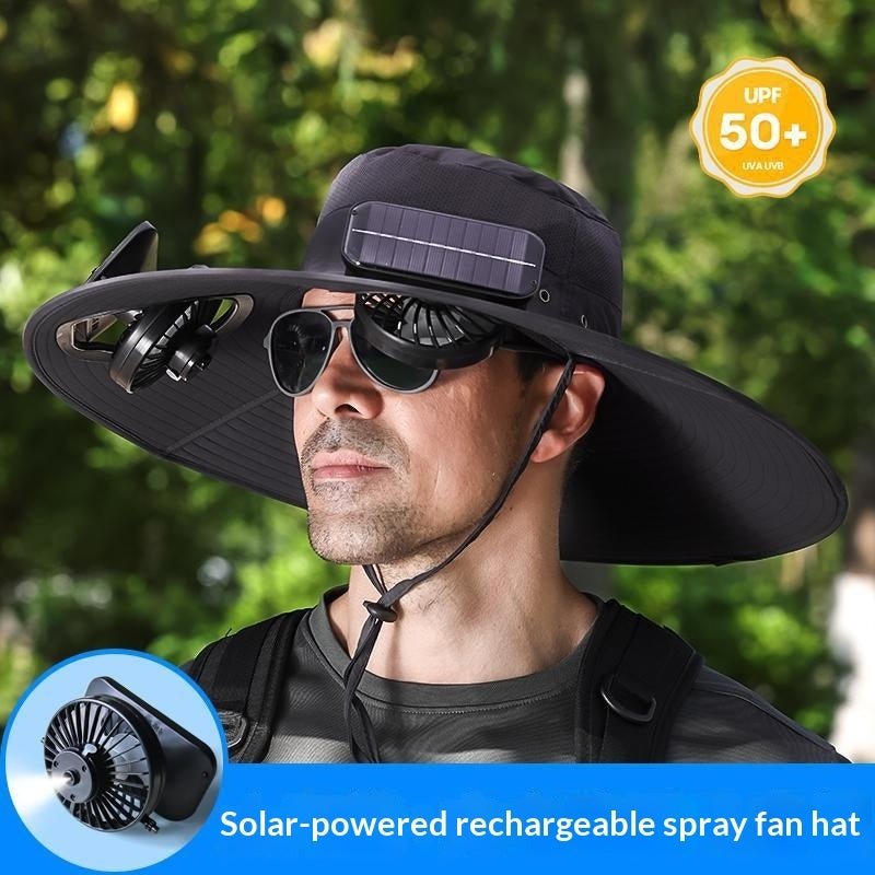 Outdoor Hiking UV-Protective Spray Solar-Powered Fan Fishing Hat - RALO COLLECTION STUDIO