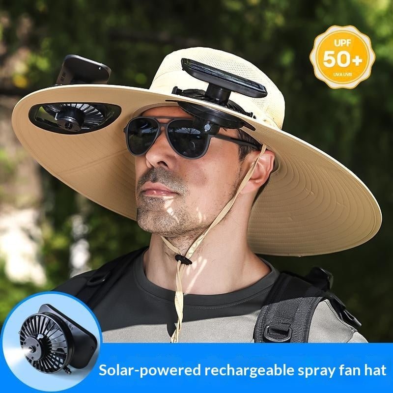 Outdoor Hiking UV-Protective Spray Solar-Powered Fan Fishing Hat - RALO COLLECTION STUDIO