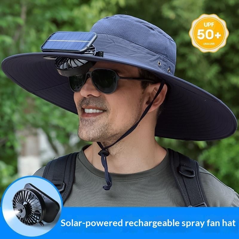 Outdoor Hiking UV-Protective Spray Solar-Powered Fan Fishing Hat - RALO COLLECTION STUDIO