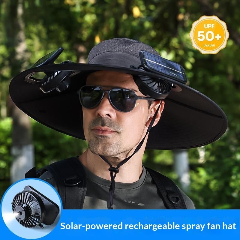 Outdoor Hiking UV-Protective Spray Solar-Powered Fan Fishing Hat - RALO COLLECTION STUDIO