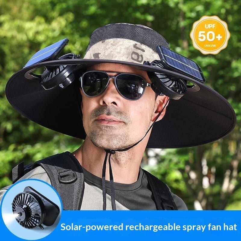 Outdoor Hiking UV-Protective Spray Solar-Powered Fan Fishing Hat - RALO COLLECTION STUDIO