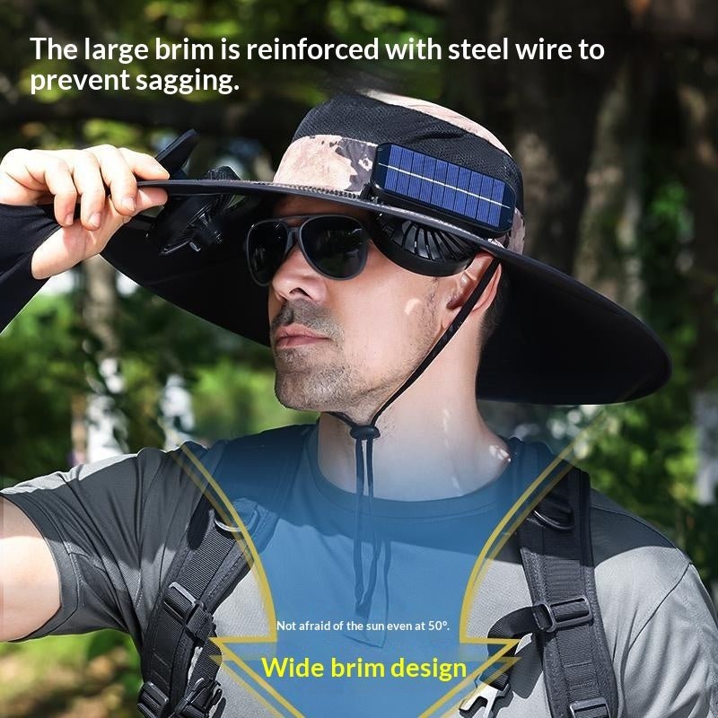 Outdoor Hiking UV-Protective Spray Solar-Powered Fan Fishing Hat - RALO COLLECTION STUDIO