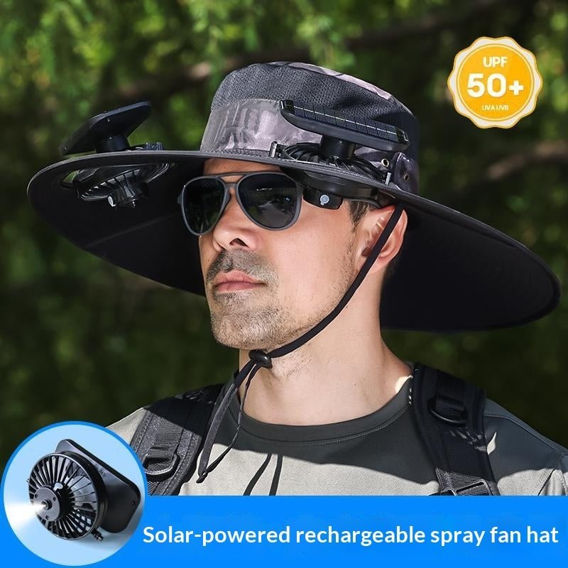 Outdoor Hiking UV-Protective Spray Solar-Powered Fan Fishing Hat - RALO COLLECTION STUDIO