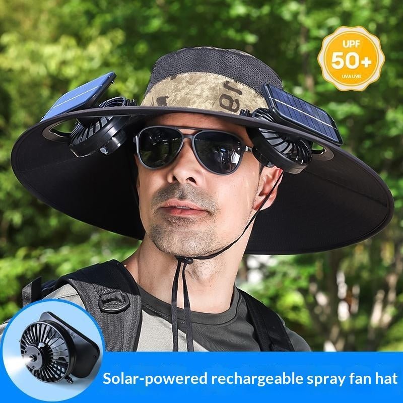 Outdoor Hiking UV-Protective Spray Solar-Powered Fan Fishing Hat - RALO COLLECTION STUDIO