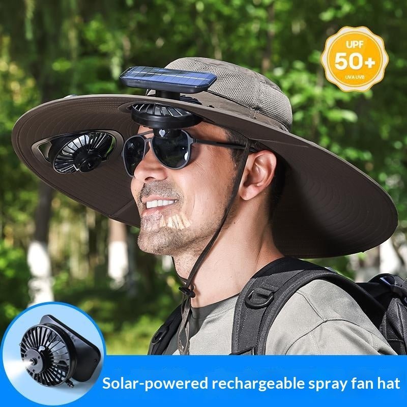 Outdoor Hiking UV-Protective Spray Solar-Powered Fan Fishing Hat - RALO COLLECTION STUDIO