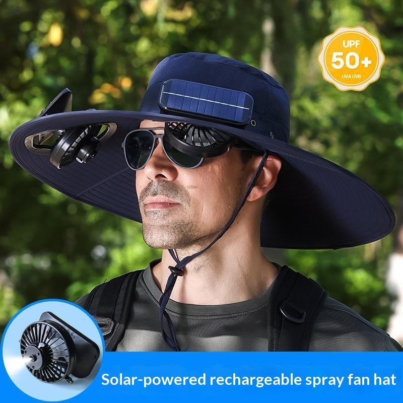 Outdoor Hiking UV-Protective Spray Solar-Powered Fan Fishing Hat - RALO COLLECTION STUDIO