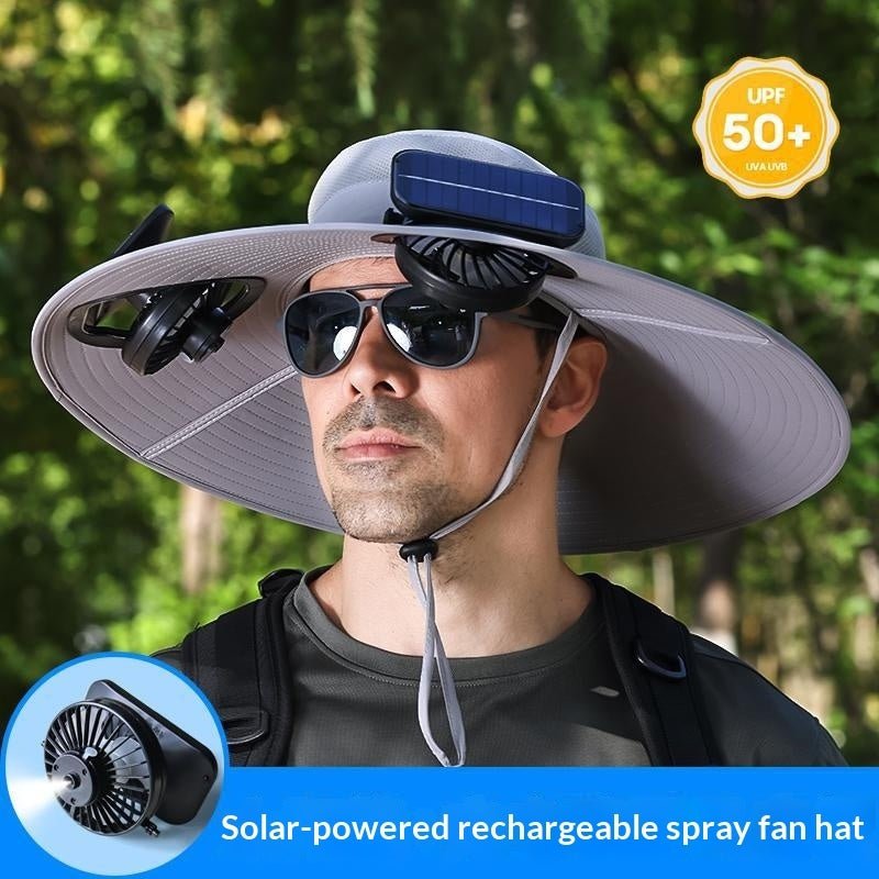 Outdoor Hiking UV-Protective Spray Solar-Powered Fan Fishing Hat - RALO COLLECTION STUDIO