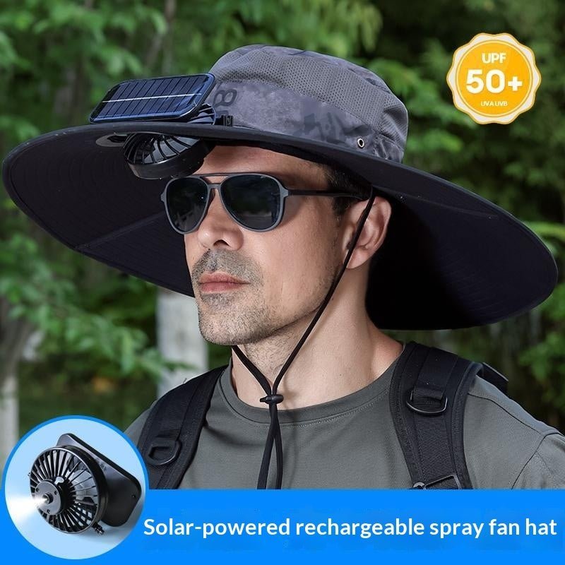 Outdoor Hiking UV-Protective Spray Solar-Powered Fan Fishing Hat - RALO COLLECTION STUDIO