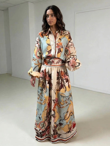 Painted Resort-style Shirt And Skirt Set For Women - RALO COLLECTION STUDIO