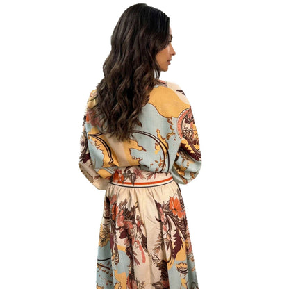 Painted Resort-style Shirt And Skirt Set For Women - RALO COLLECTION STUDIO