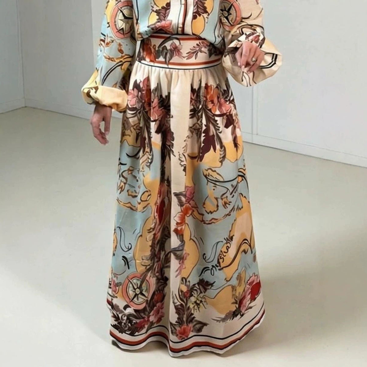 Painted Resort-style Shirt And Skirt Set For Women - RALO COLLECTION STUDIO