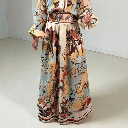 Painted Resort-style Shirt And Skirt Set For Women - RALO COLLECTION STUDIO