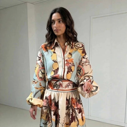 Painted Resort-style Shirt And Skirt Set For Women - RALO COLLECTION STUDIO
