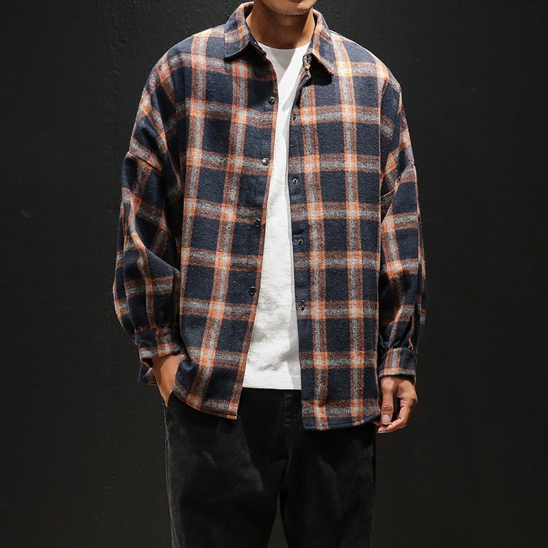 Plaid casual long sleeve shirt men - RALO COLLECTION STUDIO
