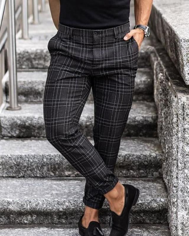 Plaid Print Pants Men's Casual Trousers Loose And Thin - RALO COLLECTION STUDIO