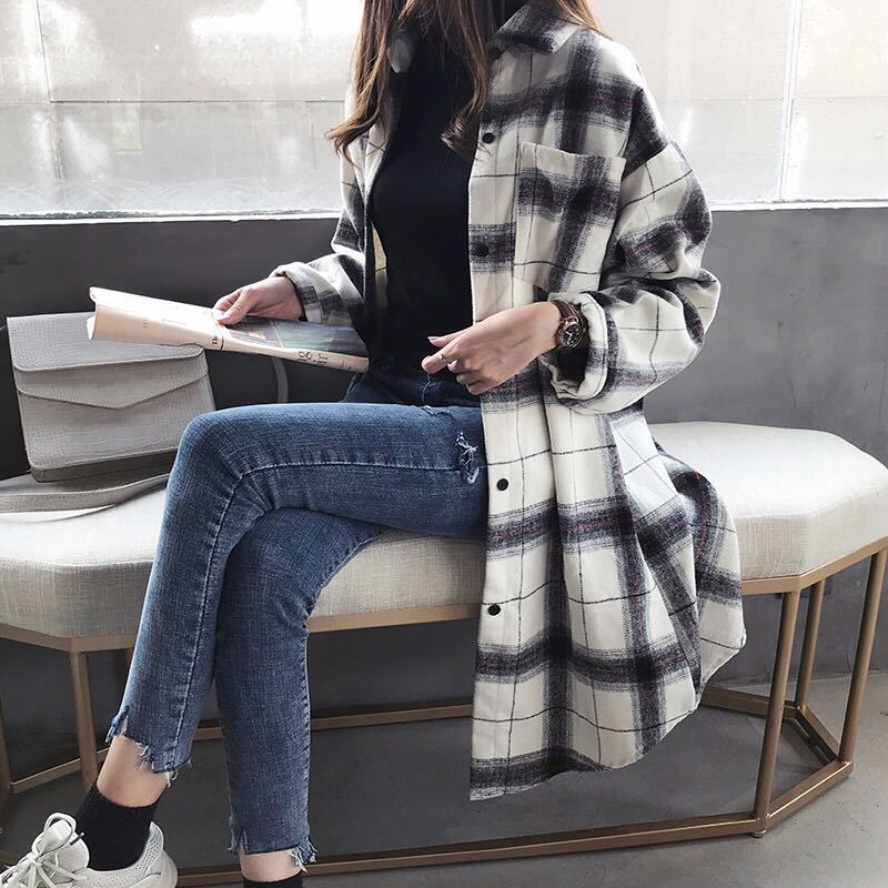 Plaid shirt female casual shirt coat - RALO COLLECTION STUDIO
