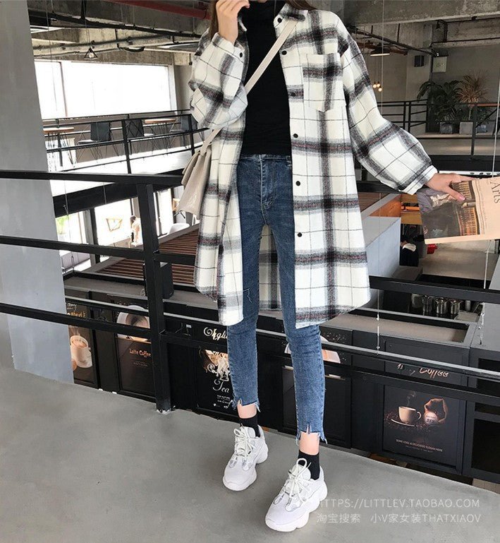 Plaid shirt female casual shirt coat - RALO COLLECTION STUDIO