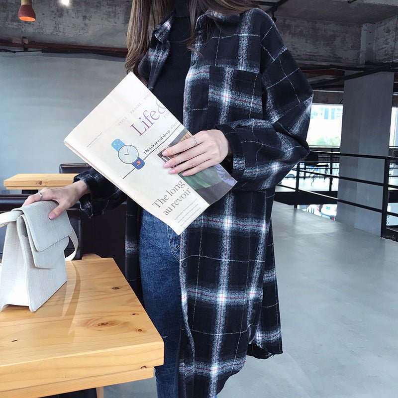 Plaid shirt female casual shirt coat - RALO COLLECTION STUDIO
