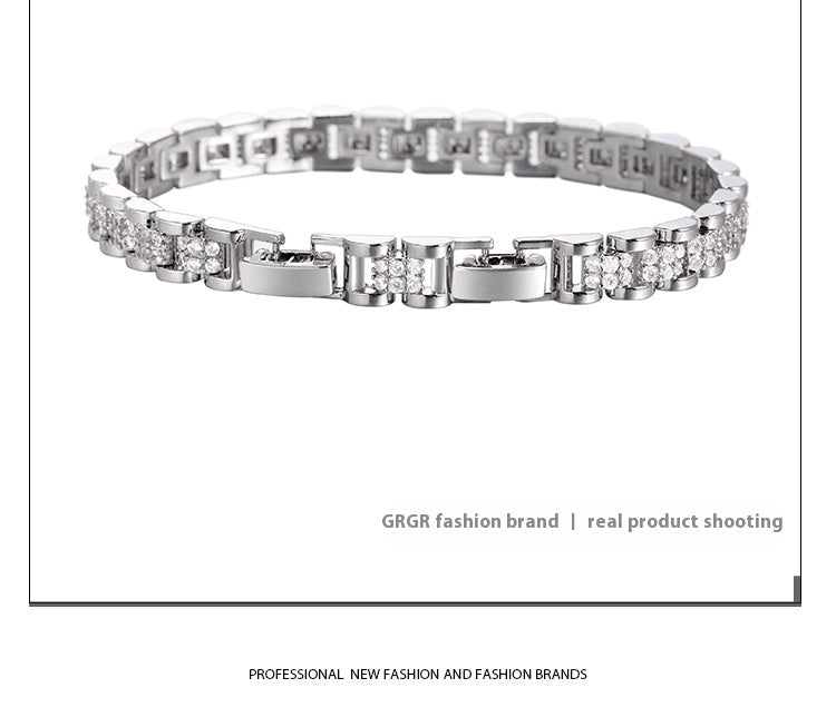 Platinum-plated Diamond Tennis Chain Bracelet For Men - RALO COLLECTION STUDIO