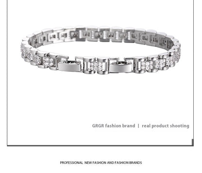 Platinum-plated Diamond Tennis Chain Bracelet For Men - RALO COLLECTION STUDIO