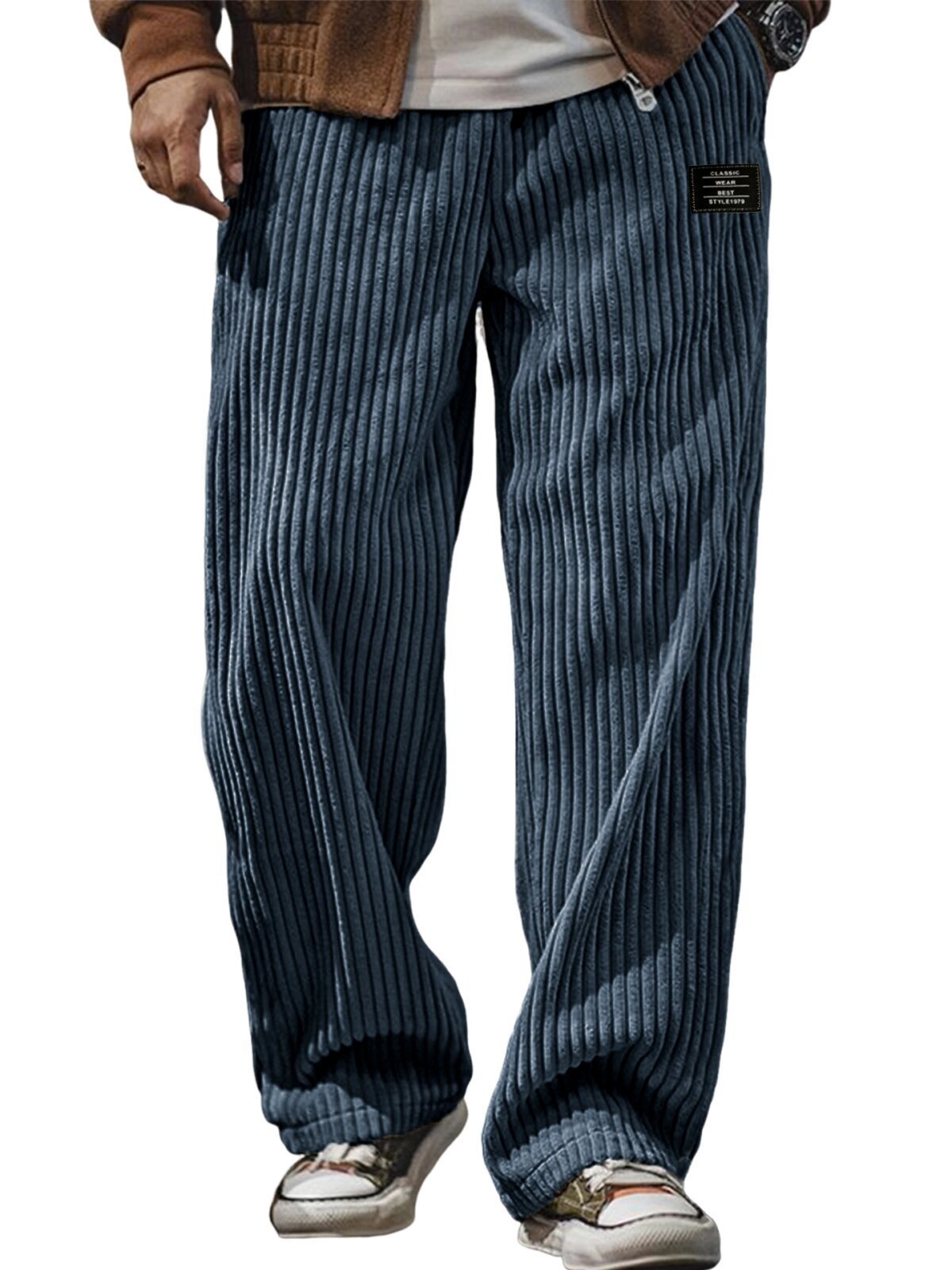Pocket-embroidered Black-label Loose Straight-leg Casual Pants - RALO COLLECTION STUDIO
