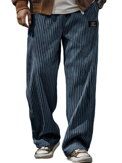 Pocket-embroidered Black-label Loose Straight-leg Casual Pants - RALO COLLECTION STUDIO