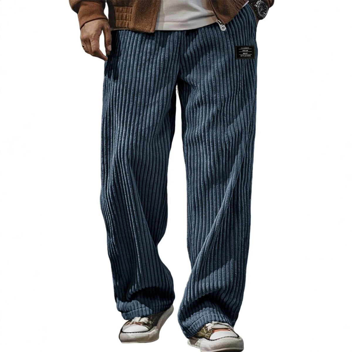 Pocket-embroidered Black-label Loose Straight-leg Casual Pants - RALO COLLECTION STUDIO