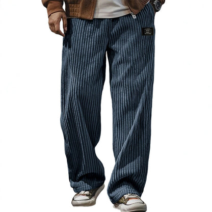 Pocket-embroidered Black-label Loose Straight-leg Casual Pants - RALO COLLECTION STUDIO