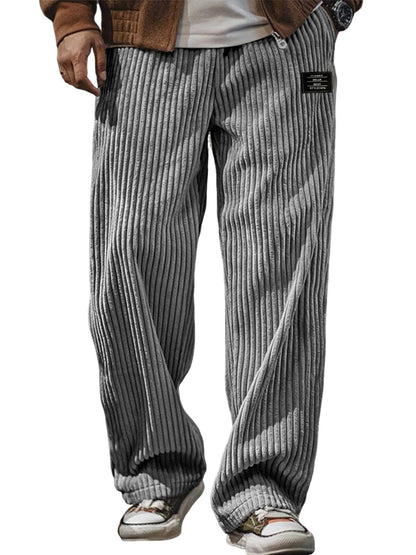 Pocket-embroidered Black-label Loose Straight-leg Casual Pants - RALO COLLECTION STUDIO