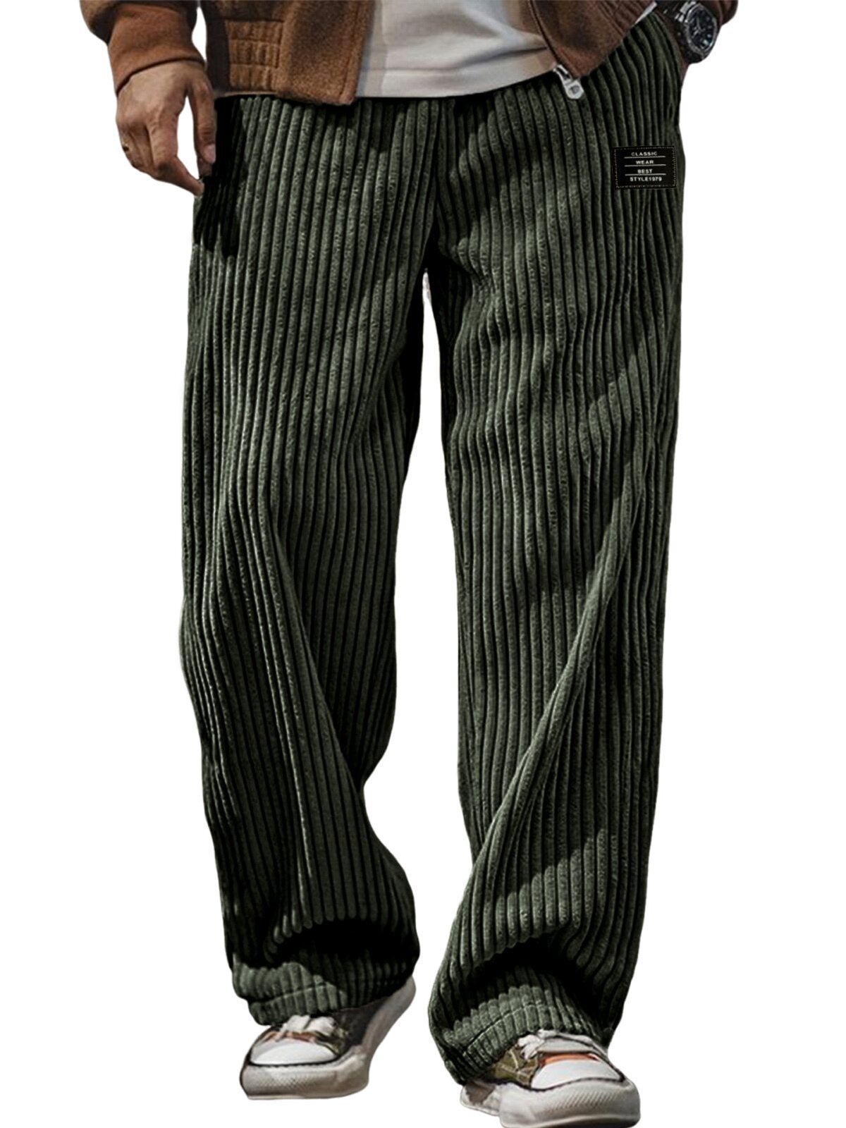 Pocket-embroidered Black-label Loose Straight-leg Casual Pants - RALO COLLECTION STUDIO