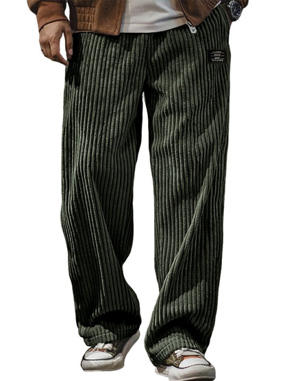 Pocket-embroidered Black-label Loose Straight-leg Casual Pants - RALO COLLECTION STUDIO
