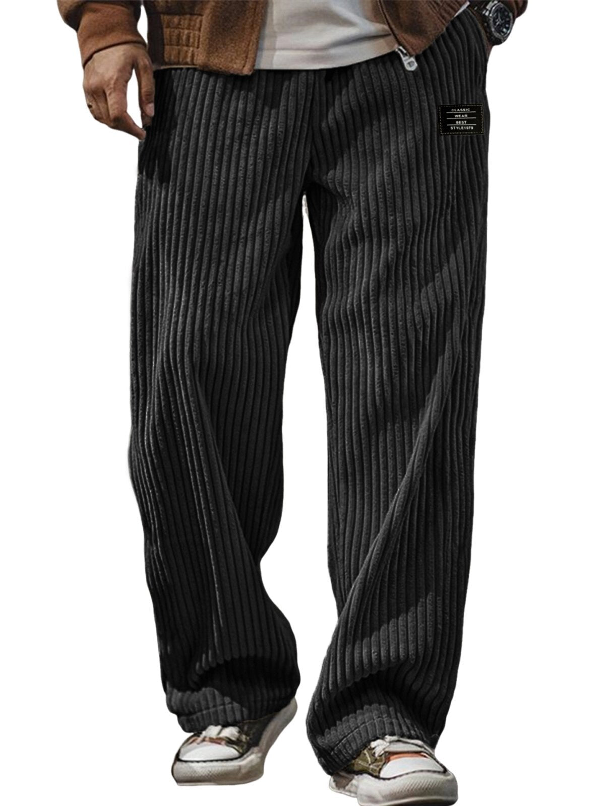 Pocket-embroidered Black-label Loose Straight-leg Casual Pants - RALO COLLECTION STUDIO