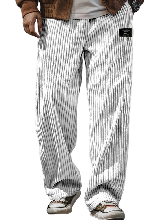 Pocket-embroidered Black-label Loose Straight-leg Casual Pants - RALO COLLECTION STUDIO