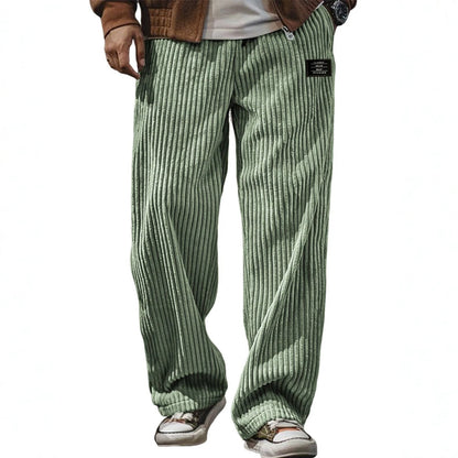 Pocket-embroidered Black-label Loose Straight-leg Casual Pants - RALO COLLECTION STUDIO