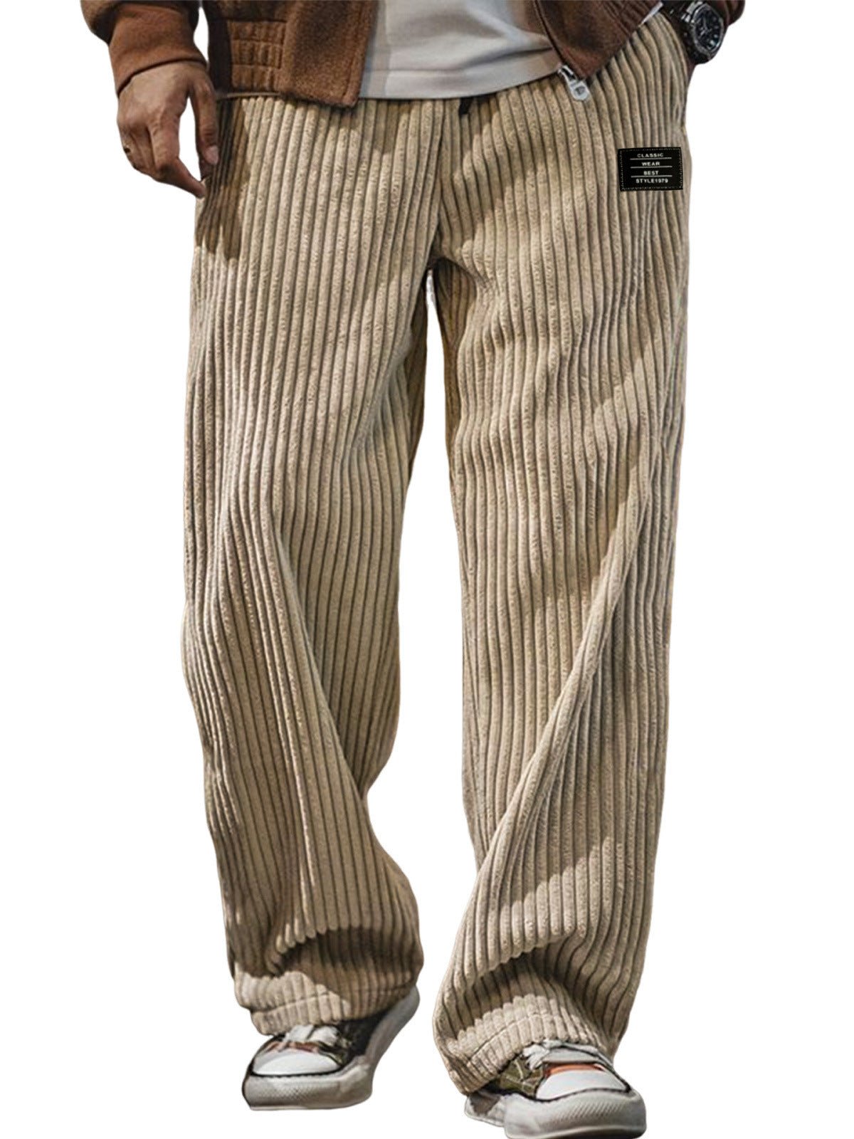 Pocket-embroidered Black-label Loose Straight-leg Casual Pants - RALO COLLECTION STUDIO