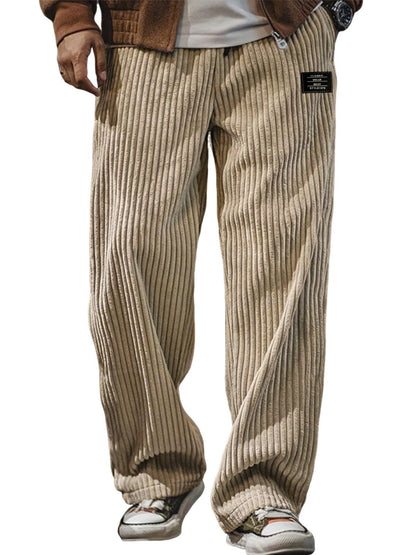 Pocket-embroidered Black-label Loose Straight-leg Casual Pants - RALO COLLECTION STUDIO