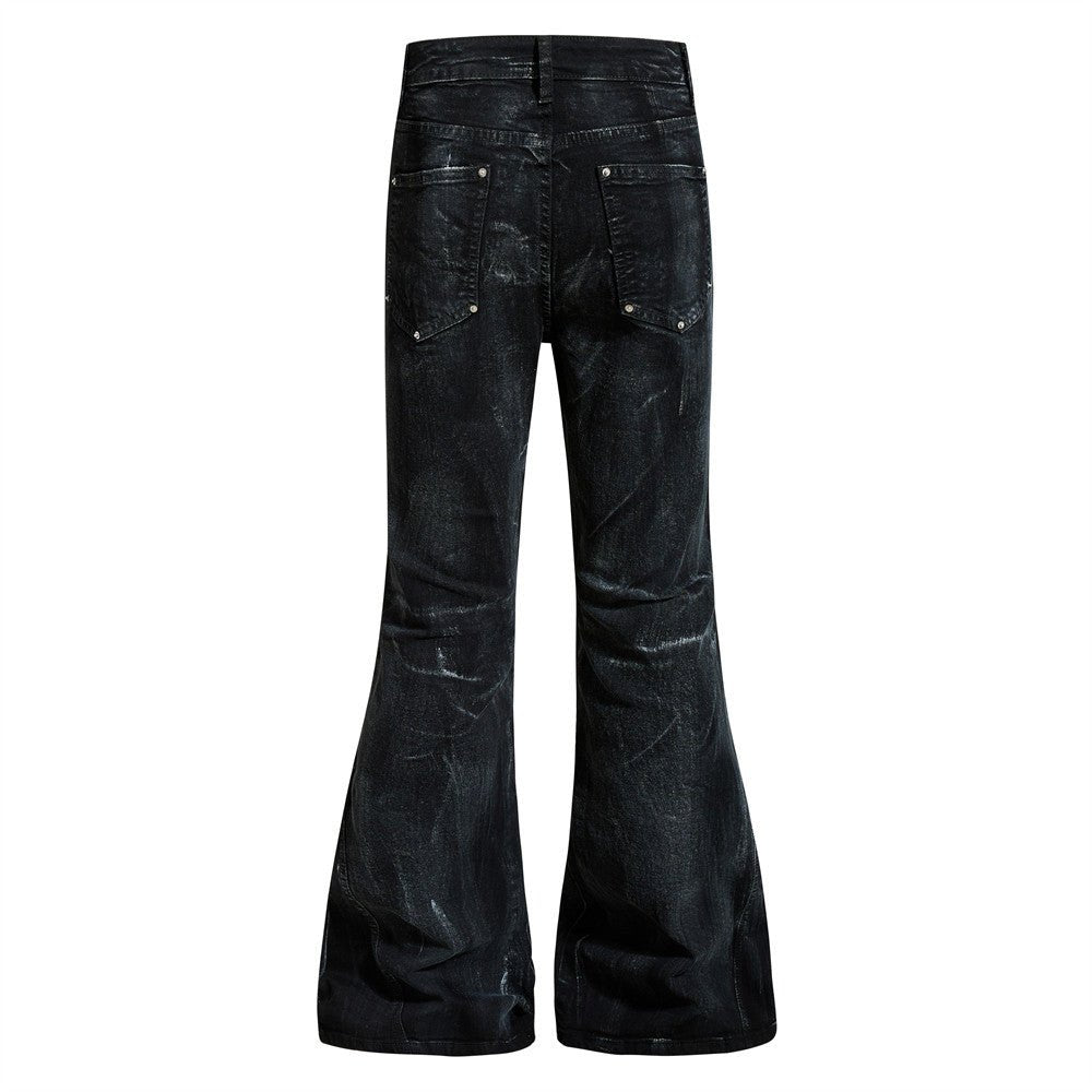 Post-apocalyptic Graffiti Splatter Flare Jeans For Men - RALO COLLECTION STUDIO