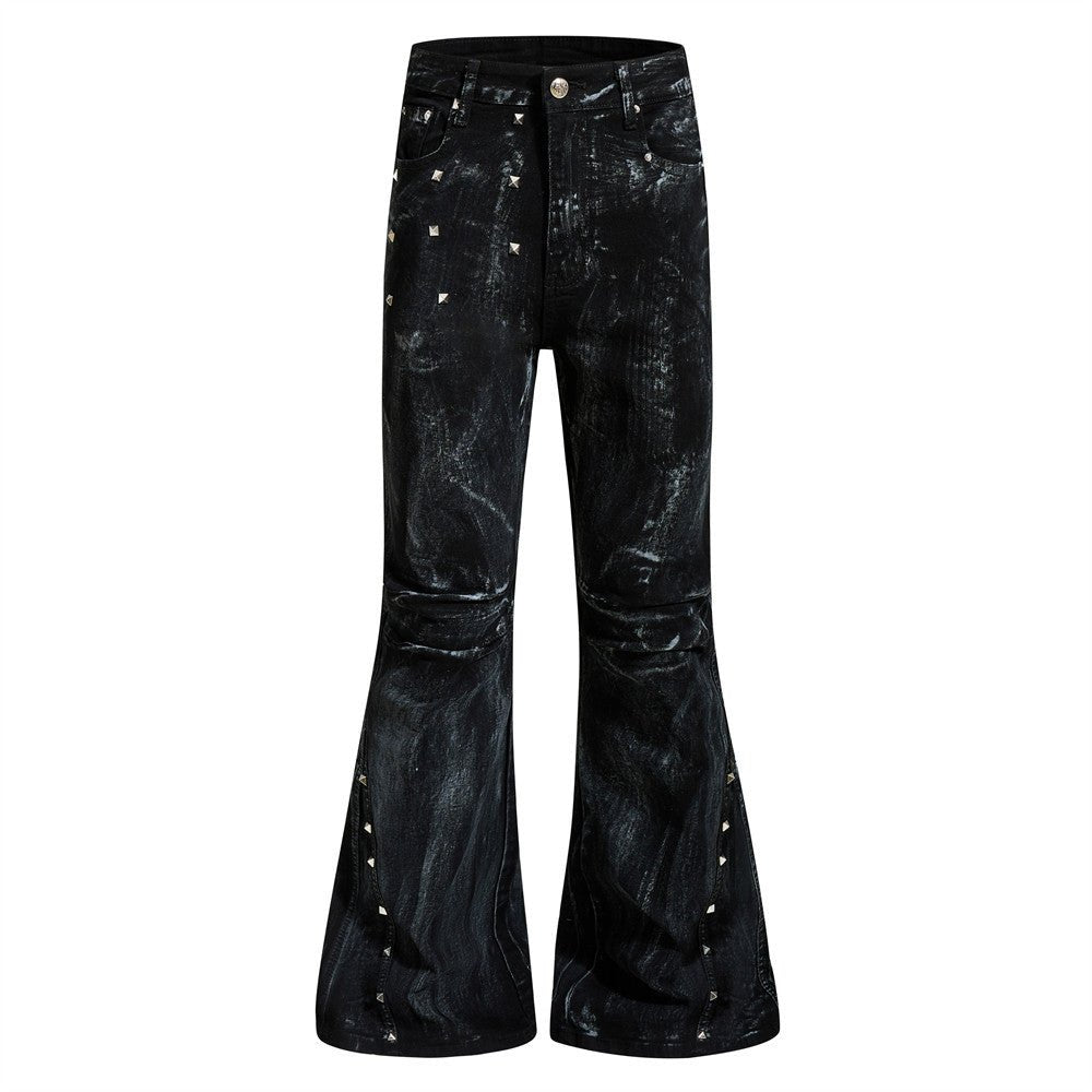 Post-apocalyptic Graffiti Splatter Flare Jeans For Men - RALO COLLECTION STUDIO