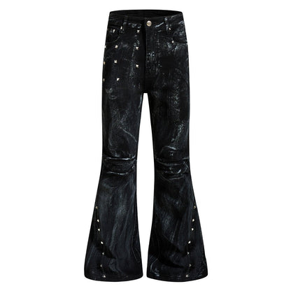 Post-apocalyptic Graffiti Splatter Flare Jeans For Men - RALO COLLECTION STUDIO